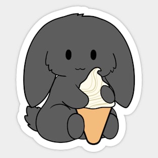 Black Bunny Ice Cream Sticker